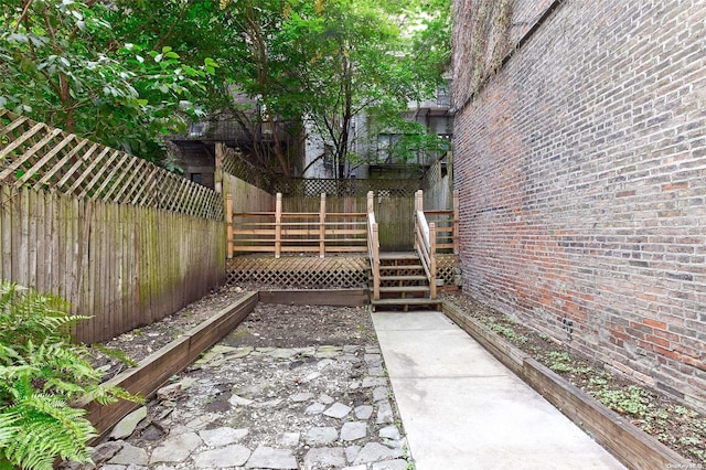 view of patio with a deck