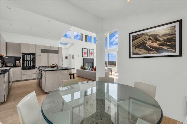 dining room with sink