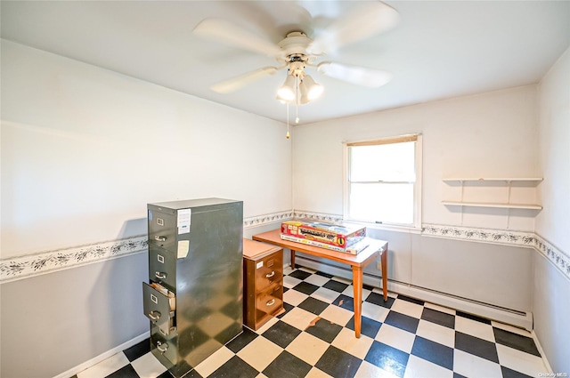 playroom with ceiling fan