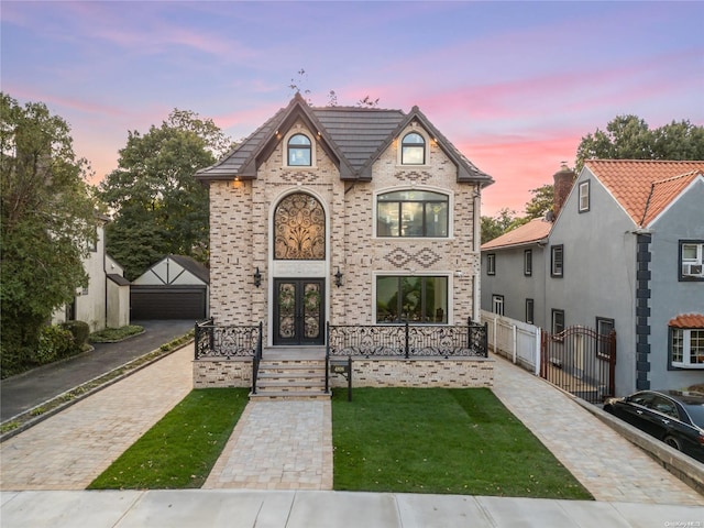 view of front of property featuring french doors