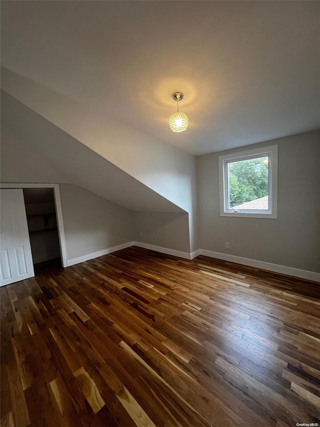 additional living space with dark wood-type flooring