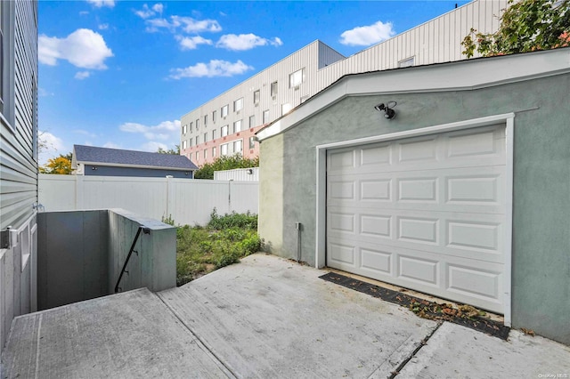 view of garage