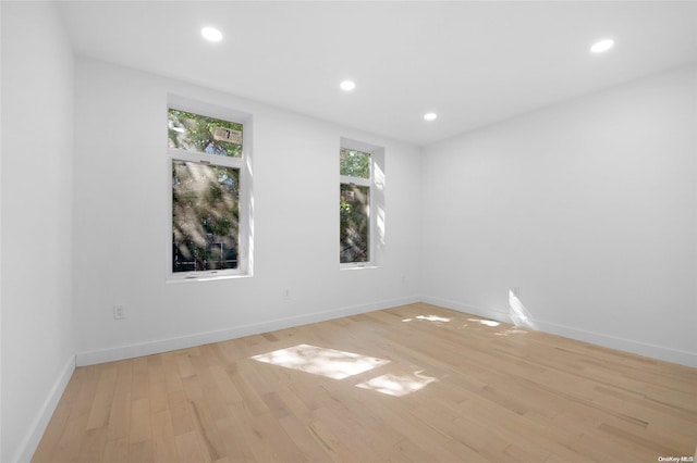 unfurnished room with light wood-type flooring and plenty of natural light