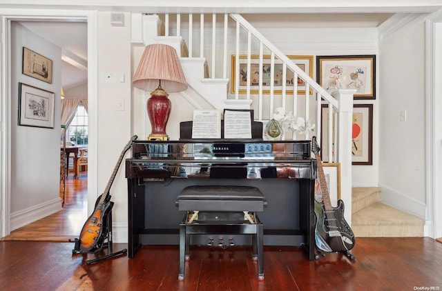 misc room with dark hardwood / wood-style floors