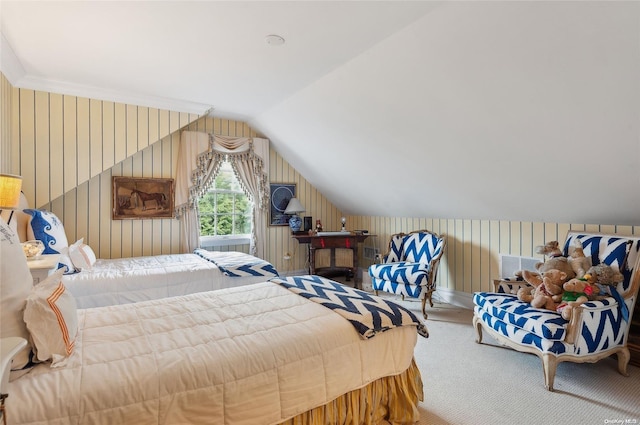 477 Montauk Hwy, Westhampton Beach, NY 11978 - bedroom featuring carpet floors and vaulted ceiling
