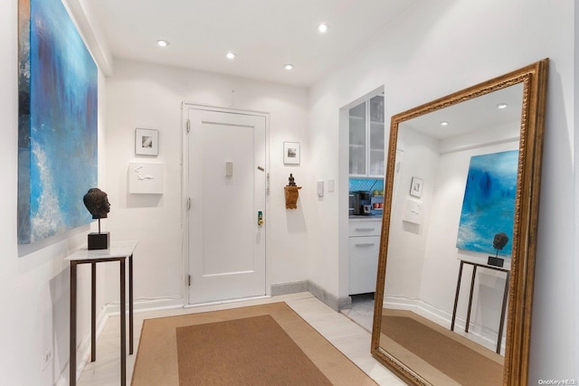 35-50 75th St Unit 5G, Jackson Heights, NY 11372 - entryway featuring recessed lighting and baseboards
