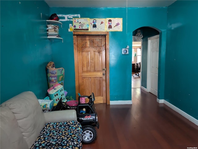 bedroom featuring hardwood / wood-style flooring