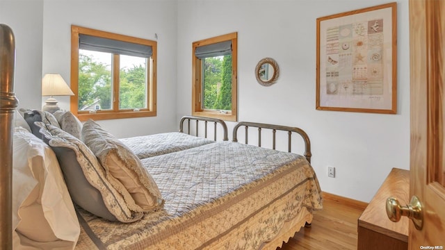 bedroom featuring light wood-type flooring