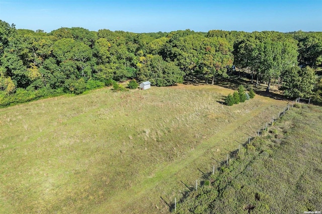 drone / aerial view with a rural view