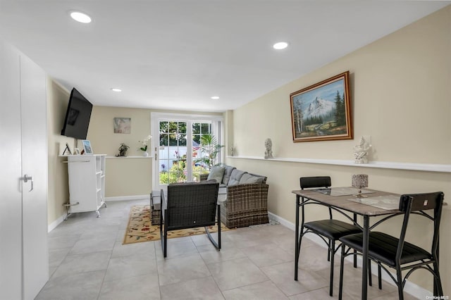 160-28 87th St, Howard Beach, NY 11414 - dining area with recessed lighting and light tile patterned flooring