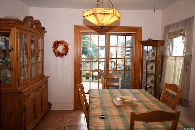 view of tiled dining area