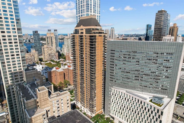 property's view of city with a water view