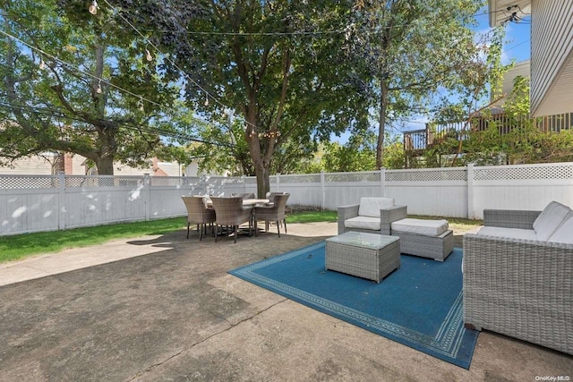 view of patio / terrace with an outdoor living space