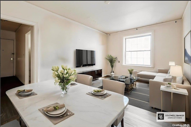 dining area featuring light hardwood / wood-style floors