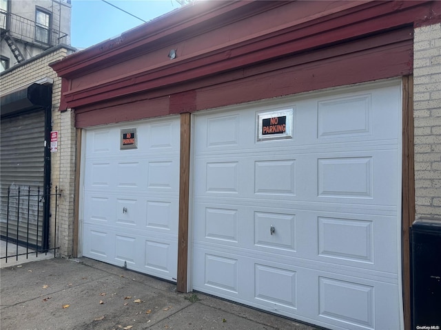 view of garage