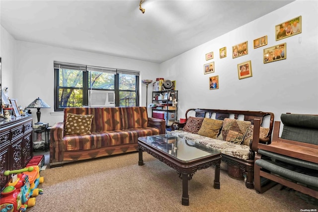 living room featuring carpet floors