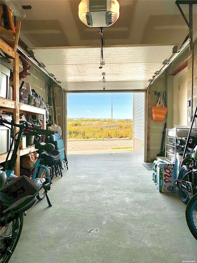 garage featuring a garage door opener