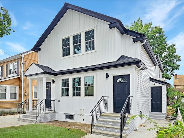 view of modern inspired farmhouse