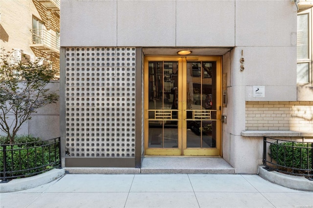 property entrance with french doors