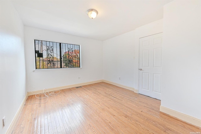 empty room featuring light wood-type flooring