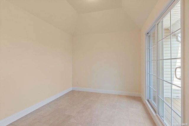 35 Steven Cir Unit 35, Dix Hills, NY 11746 - empty room featuring baseboards and vaulted ceiling
