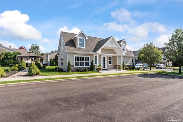 35 Steven Cir Unit 35, Dix Hills, NY 11746 - view of front of home with a gazebo, a front yard, uncovered parking, and a shingled roof