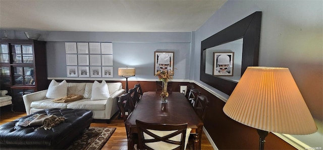 living room with wood-type flooring