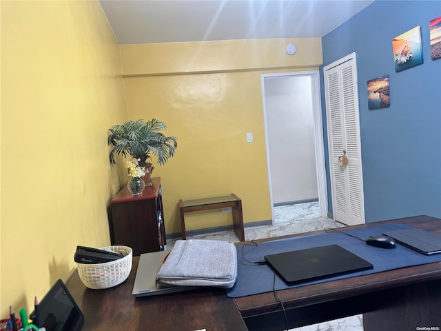 office area featuring wood-type flooring