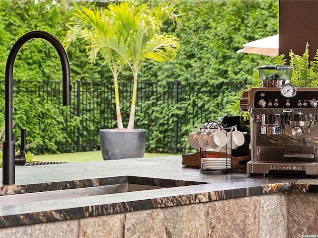 view of patio / terrace featuring sink