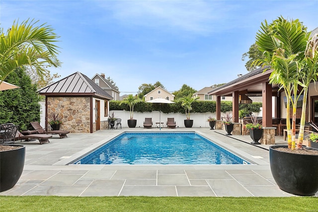 38 Royal Ct, Rockville Centre, NY 11570 - view of pool with a patio area and a fenced backyard