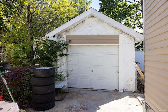 view of garage