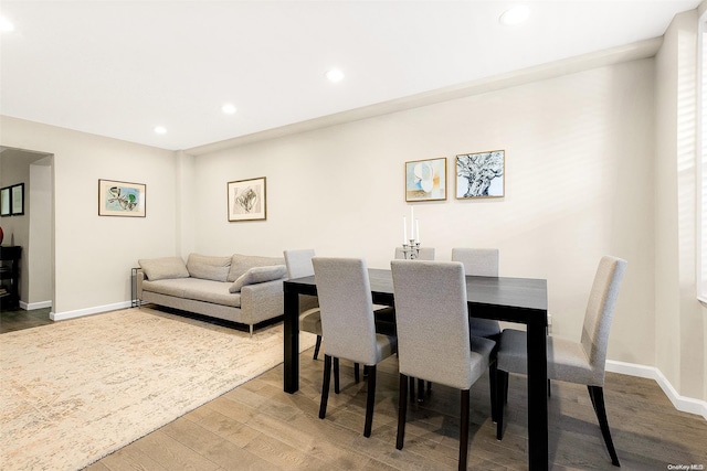 dining room featuring wood-type flooring