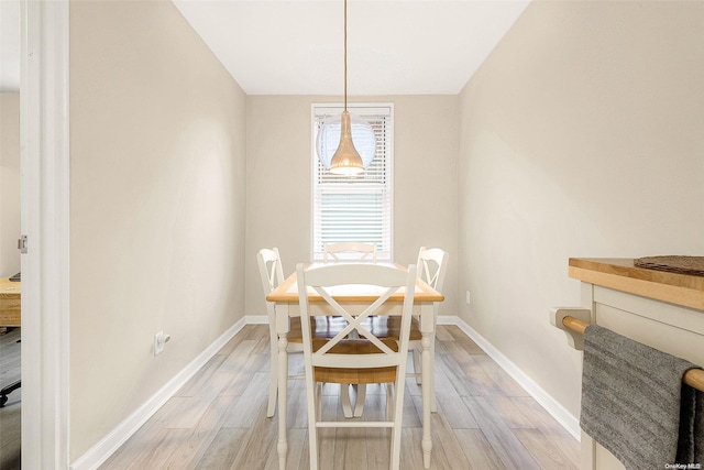 dining area featuring light hardwood / wood-style flooring