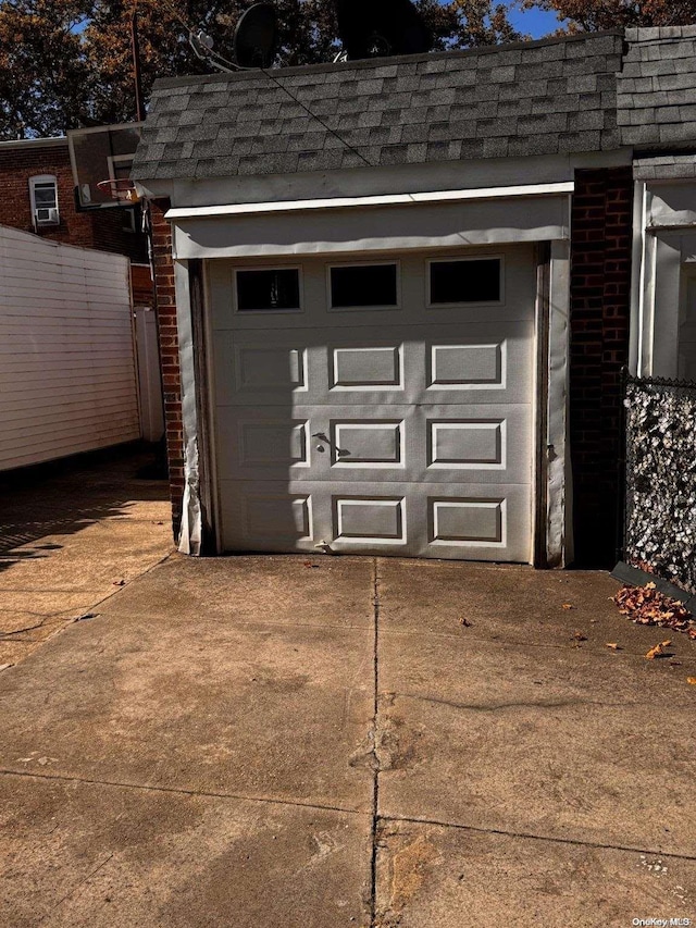 view of garage