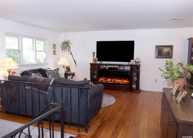 living room featuring hardwood / wood-style flooring