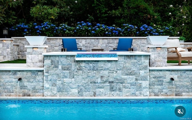 339 Ridge Ln, Mill Neck, NY 11765 - view of swimming pool featuring a fire pit
