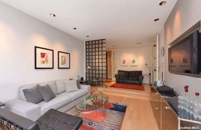 living room featuring hardwood / wood-style flooring