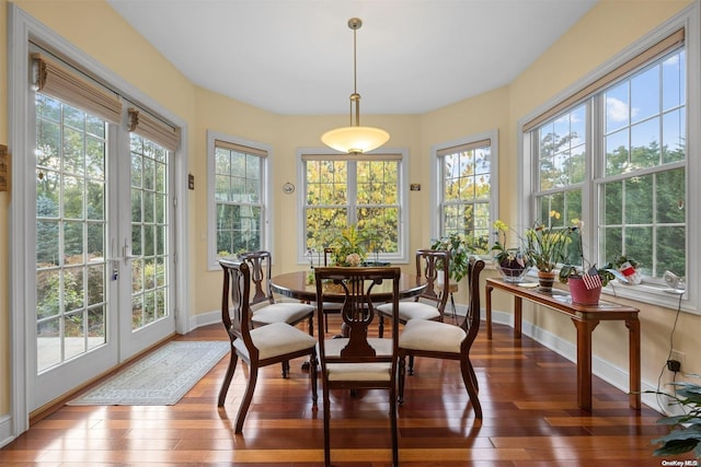 sunroom / solarium with french doors