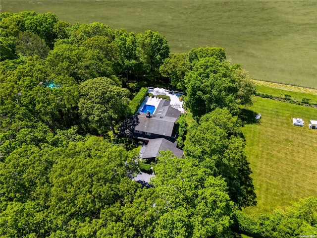 bird's eye view with a rural view