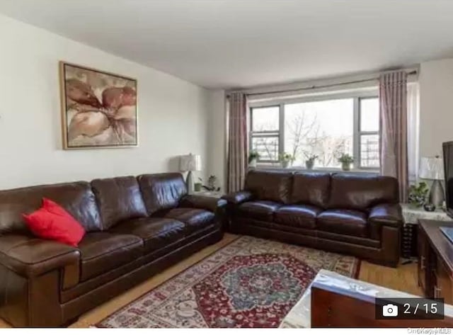 living room with light wood-type flooring