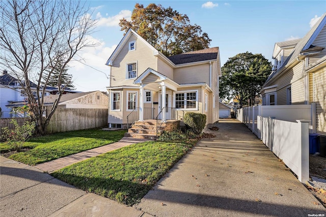 view of property with a front yard