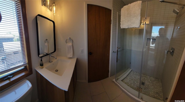25 5th, Fair Harbor, NY 11706 - full bath with a shower stall, vanity, and tile patterned flooring