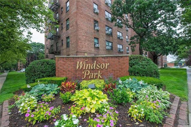 view of community sign