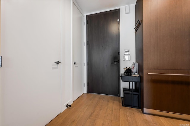 entryway with light wood-type flooring