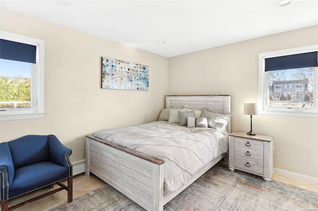 view of tiled bedroom