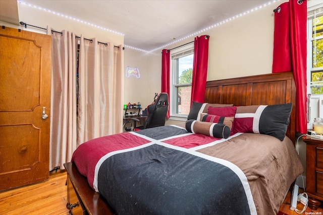 bedroom featuring light hardwood / wood-style flooring