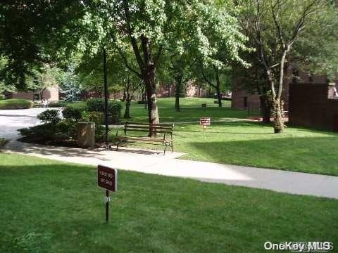 view of property's community featuring a lawn