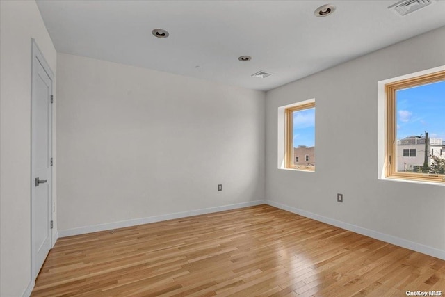 empty room featuring light hardwood / wood-style flooring