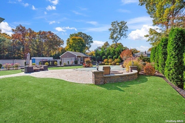 exterior space with a yard and a patio area