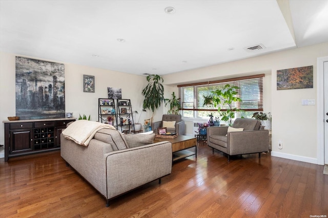 living room featuring hardwood / wood-style flooring